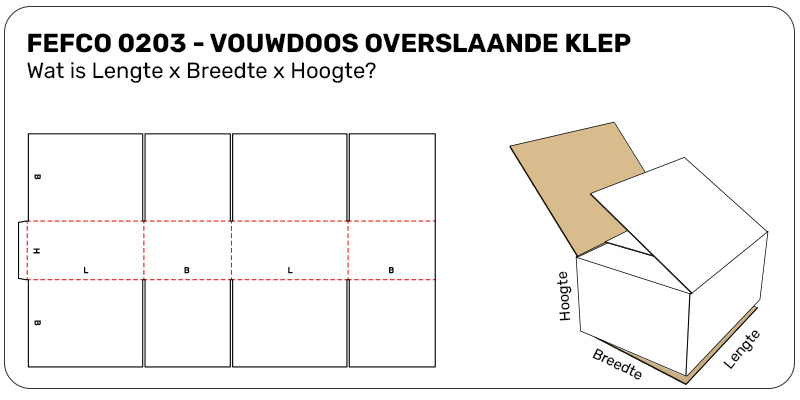 FEFCO 0203 vouwdoos met overslaande klep