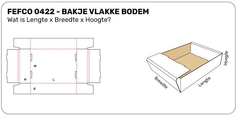 FEFCO 0422 - Bakje vlakke bodem