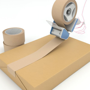 Papieren Machine tape 50mm x 500m Bruin