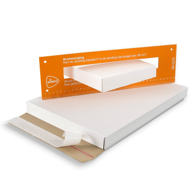 Brievenbusdoosje 260x170x28 - Wit - met plakstrip en scheurstrip
