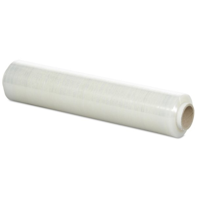 Handwikkelfolie voorgerekt Zwart 430mm x 600m 8 micron rek 150