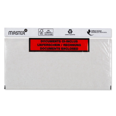 Paklijstenvelop recycled LDPE 230x113 bedrukt