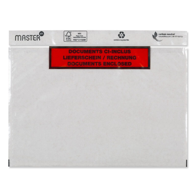 Paklijstenvelop recycled LDPE 230x158 bedrukt C5