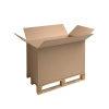 Palletdoos 1185x985x870 BC-golf Dubbele golf Bruin