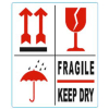 Waarschuwingsetiketten 79x97mm Pijl Fragile Paraplu Glas